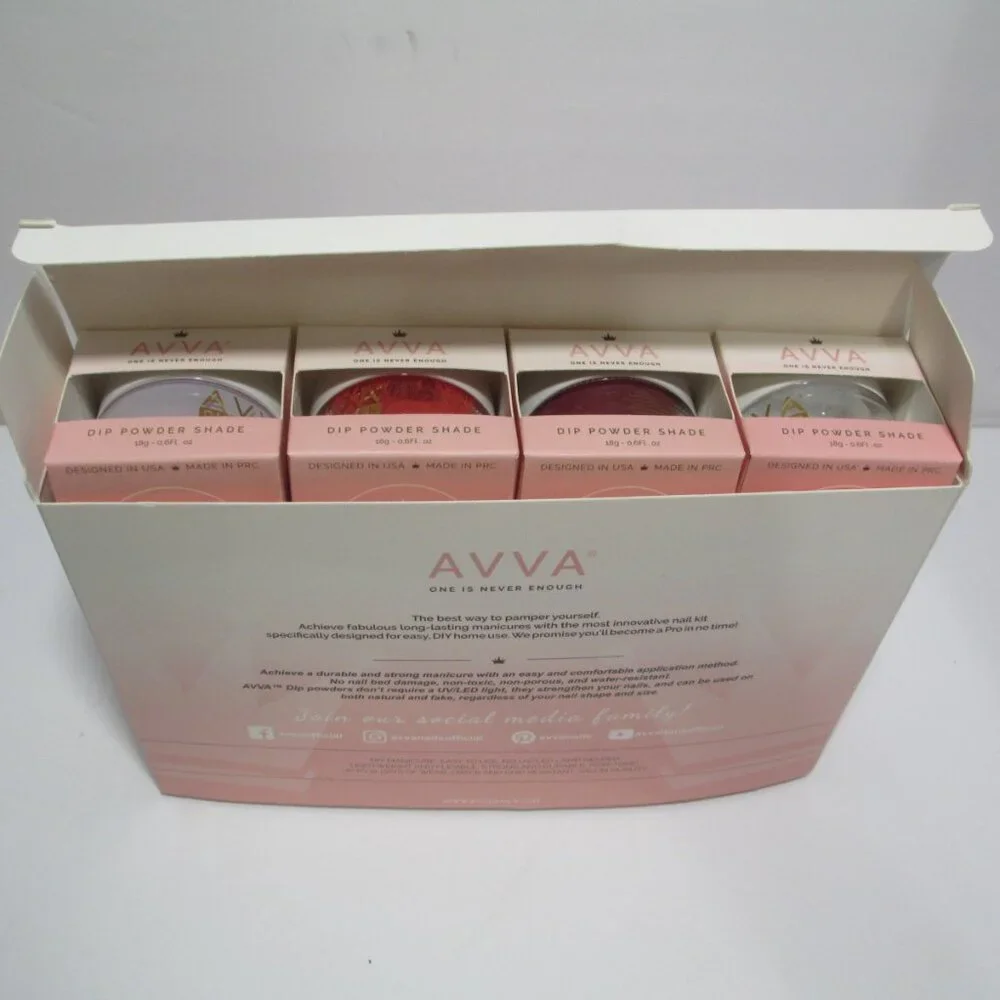 NEW Avva Dip Powder Pro Kit for Nails Innovative System Includes 4 Dip Powders